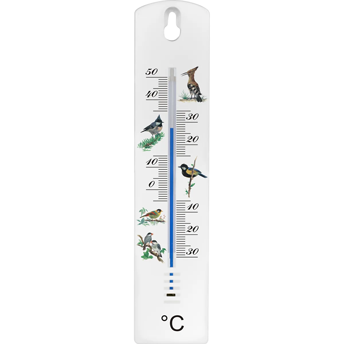 Universal termometer med grafik - fugle (-30°C til +50°C) 20cm