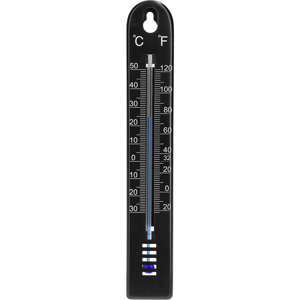 Universel termometer (-30 til +50°C), 17 cm, sort