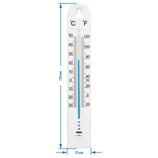 Universel termometer (-30 til +50°C), 17 cm, hvid – photo 2