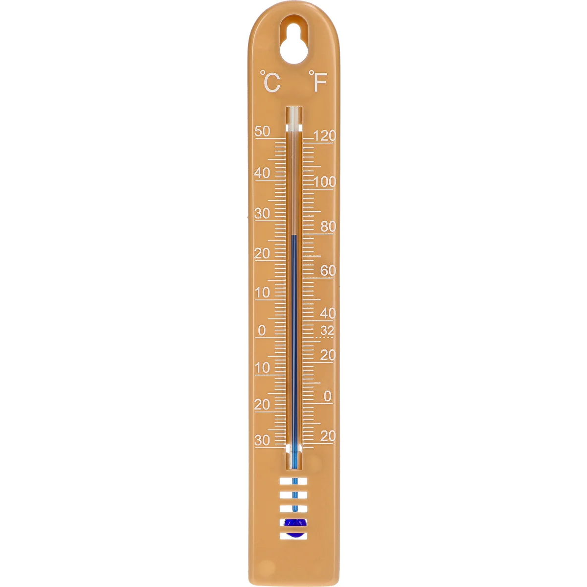 Universelt termometer (-30 til +50°C), 17 cm, lysebrun