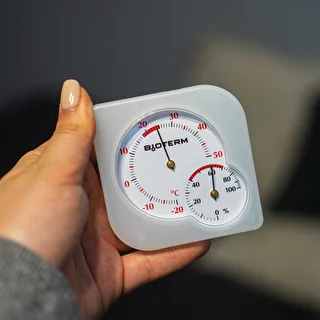 Indendørs bimetal termometer med hygrometer (-20 til +50°C), hvid – photo 8