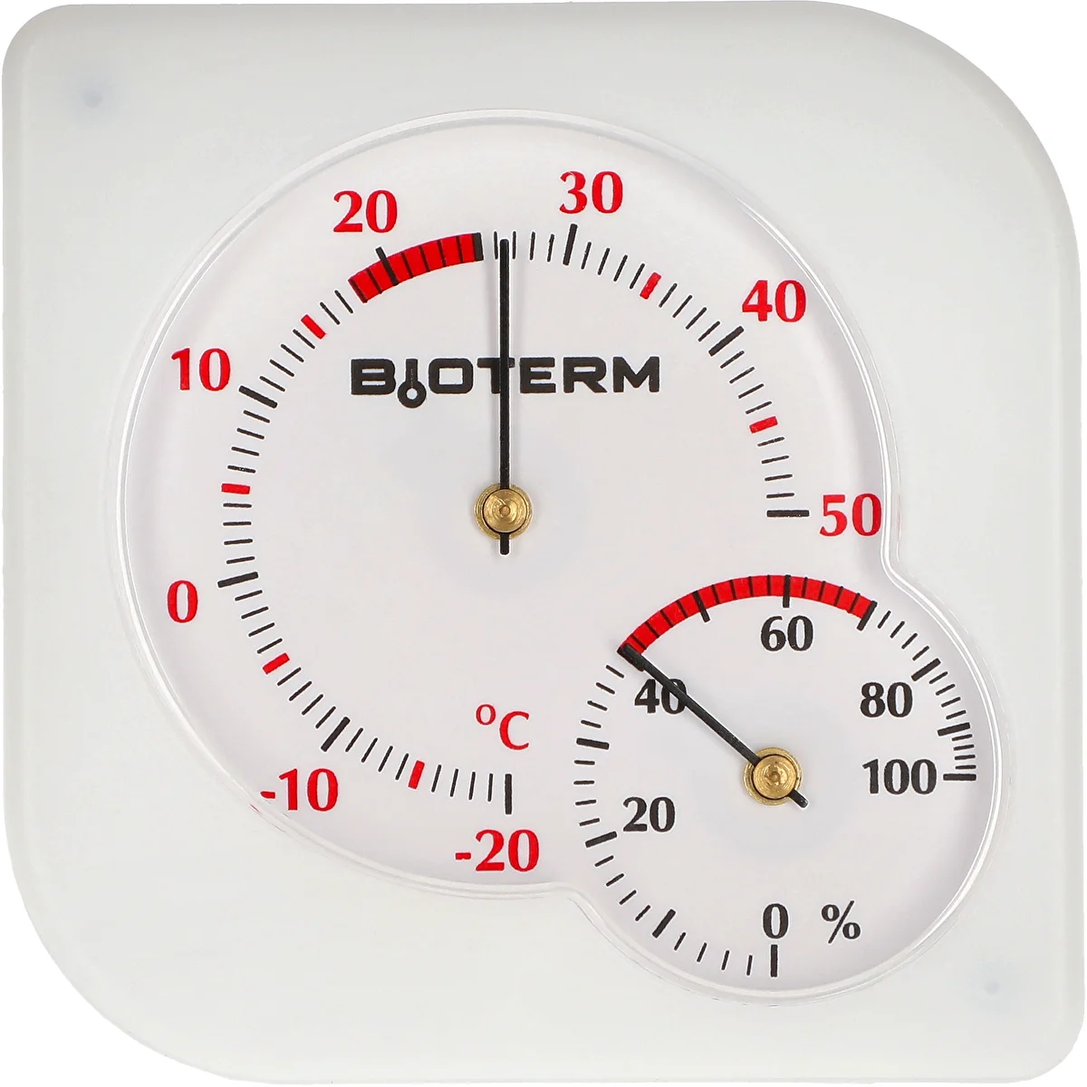 Indendørs bimetal termometer med hygrometer (-20 til +50°C), hvid