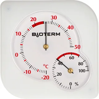 Indendørs bimetal termometer med hygrometer (-20 til +50°C), hvid