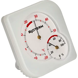 Indendørs bimetal termometer med hygrometer (-20 til +50°C), hvid – photo 2