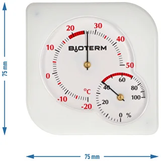 Indendørs bimetal termometer med hygrometer (-20 til +50°C), hvid – photo 4