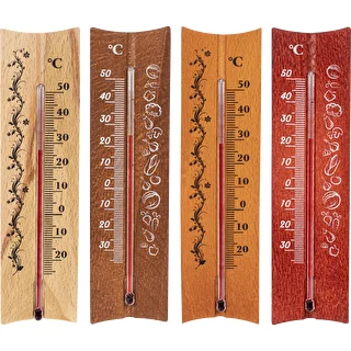 Rumtermometer i træ (-20 til +50°C), 15 cm, mix – photo 2