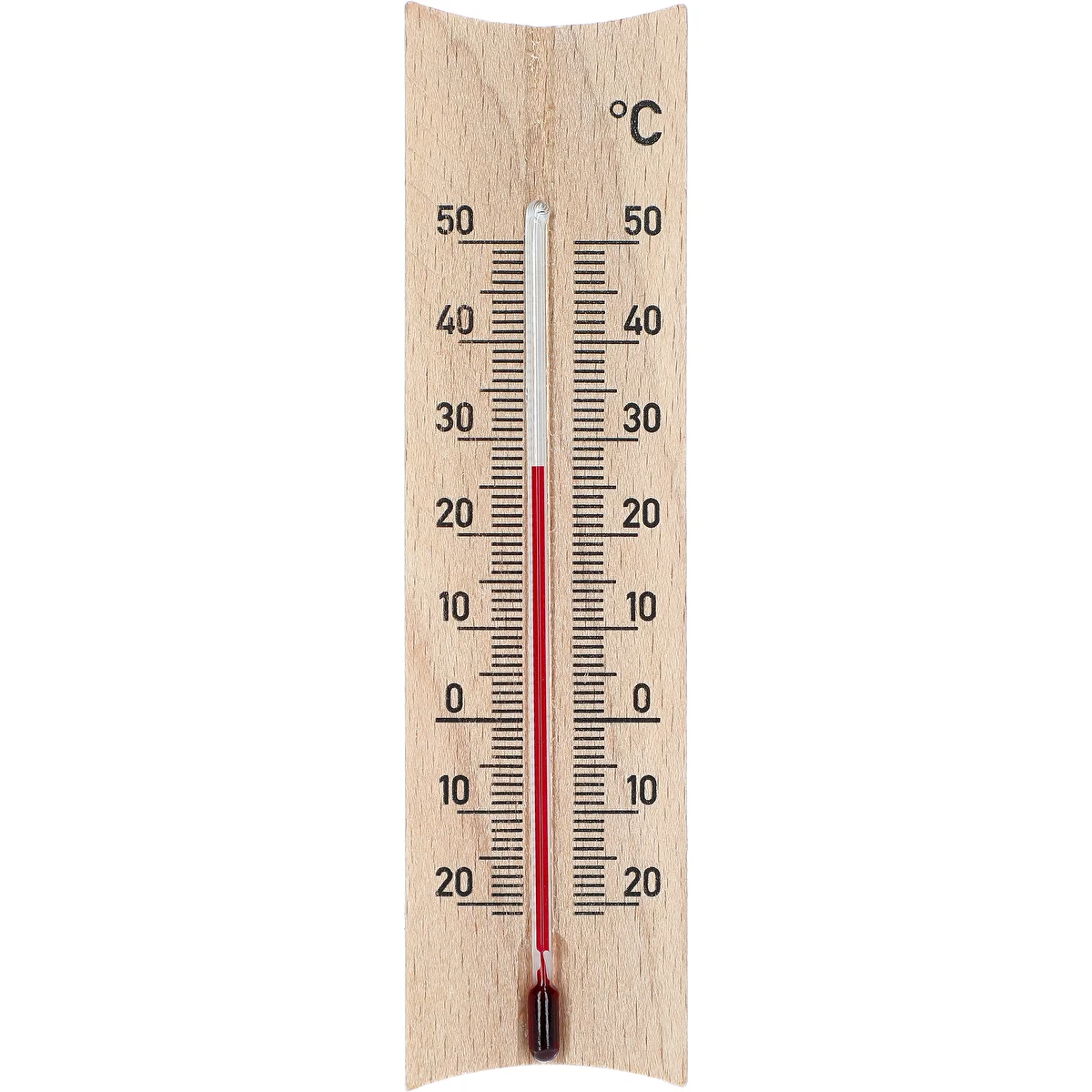 Trærumtermometer (-20 til +50°C), lys brun, 15 cm