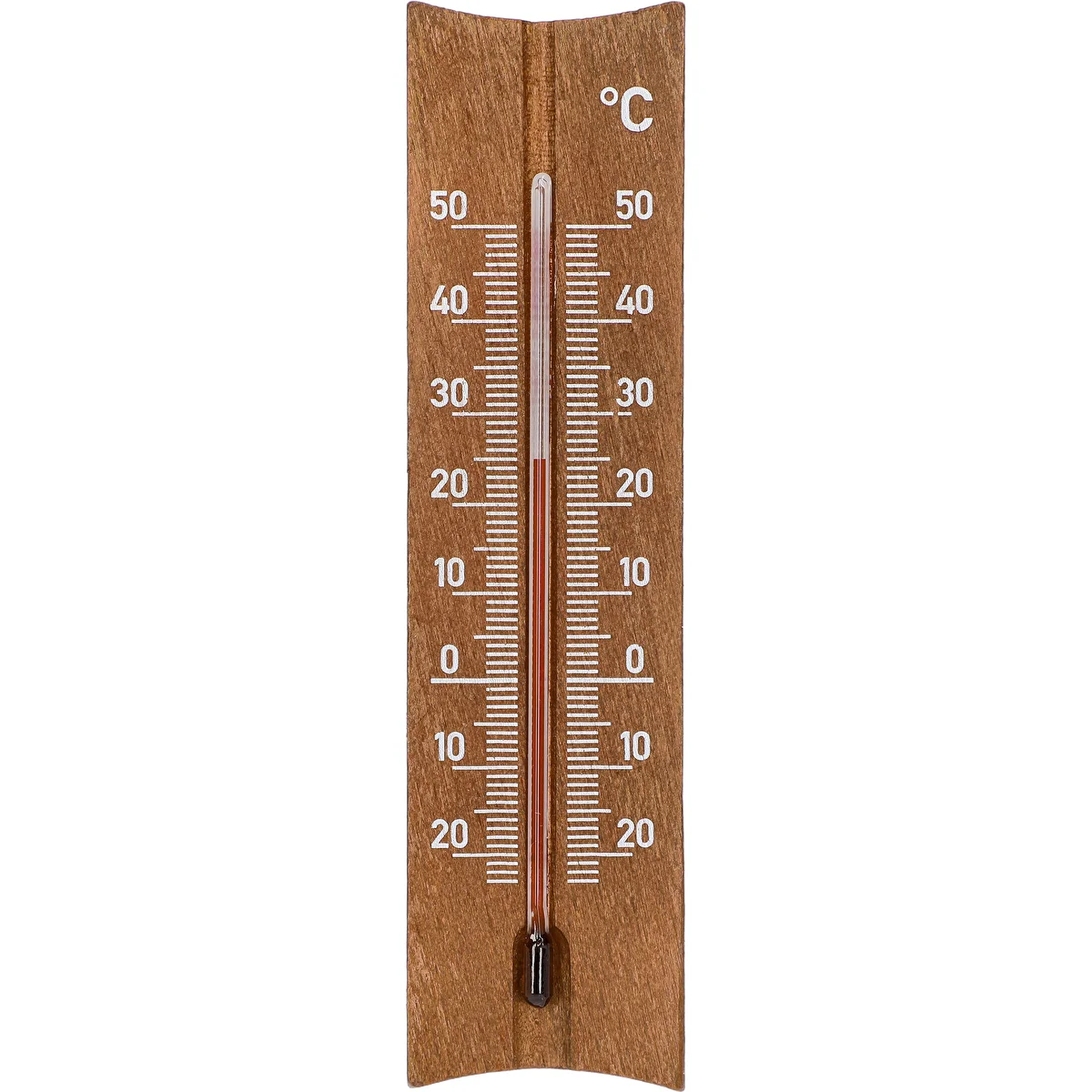 Trærumtermometer (-20 til +50°C), mørkebrun, 15cm