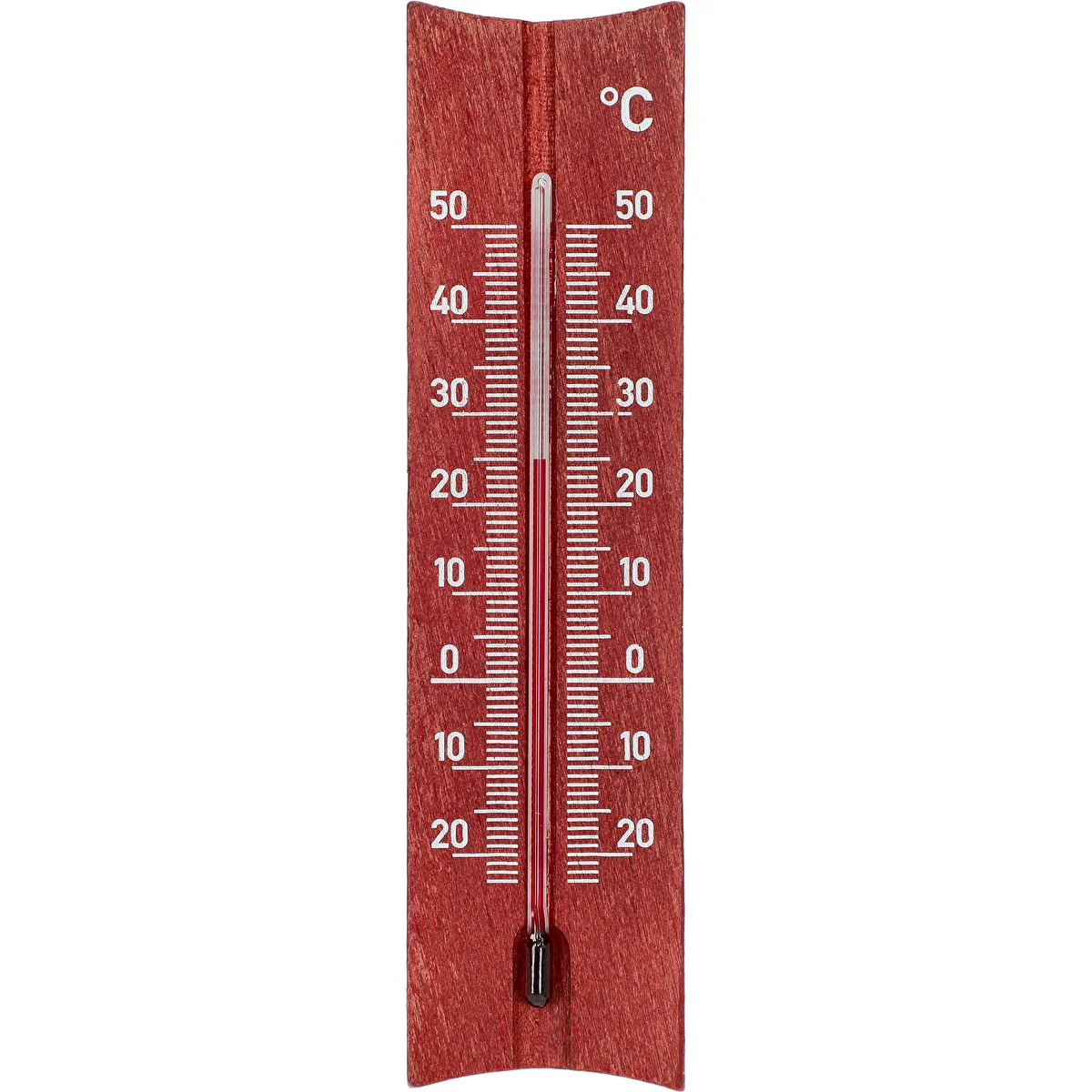 Trærumtermometer (-20 til +50°C), mahognifarve, 15 cm