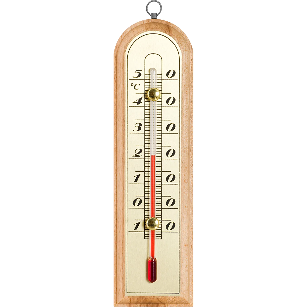 Rumtermometer med gylden skala (-10°C til +50°C) 16cm