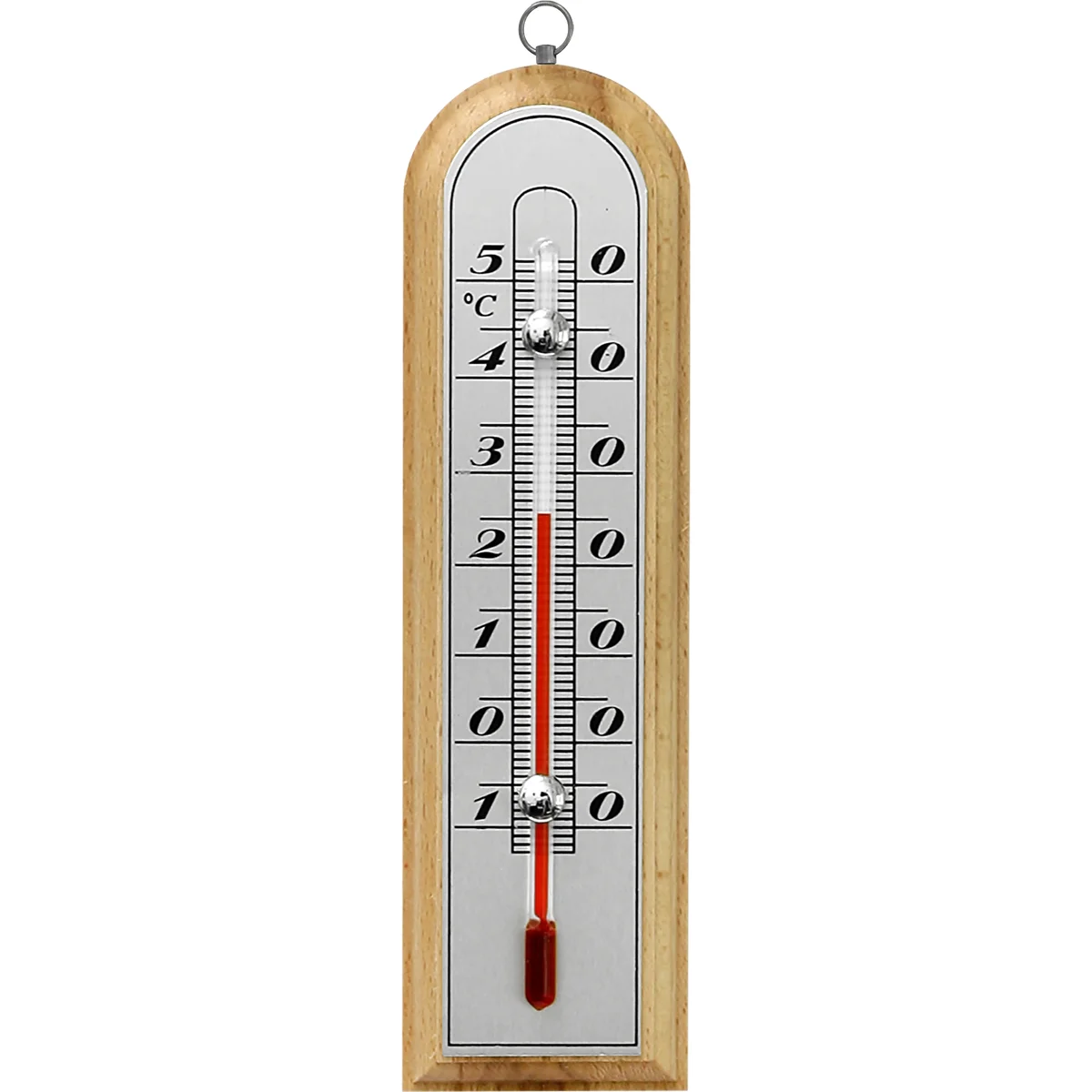 Rumtermometer med sølvskala (-10°C til +50°C) 16cm mix