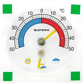 Universal termometer med hygrometer transparent, selvklæbende (-50°C til +50°C)