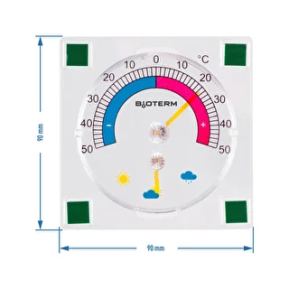 Universal termometer med hygrometer transparent, selvklæbende (-50°C til +50°C) – photo 2