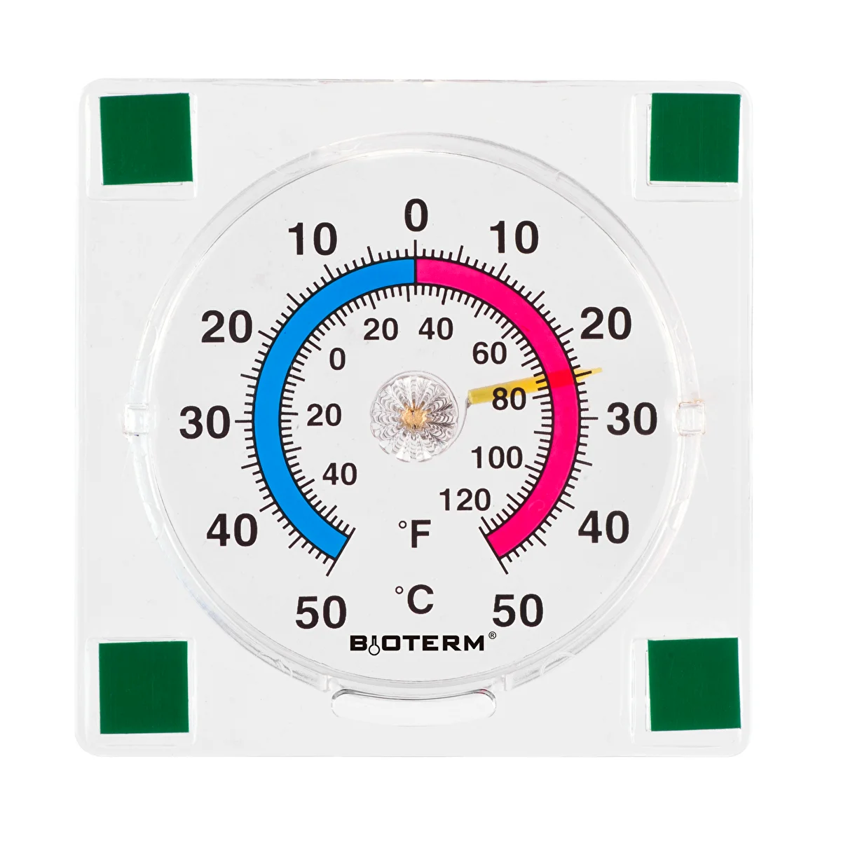 Universal transparent termometer, selvklæbende (-50°C til +50°C)