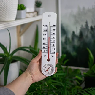 Universelt hvidt termometer med hygrometer (-20°C til +50°C) 25cm – photo 3