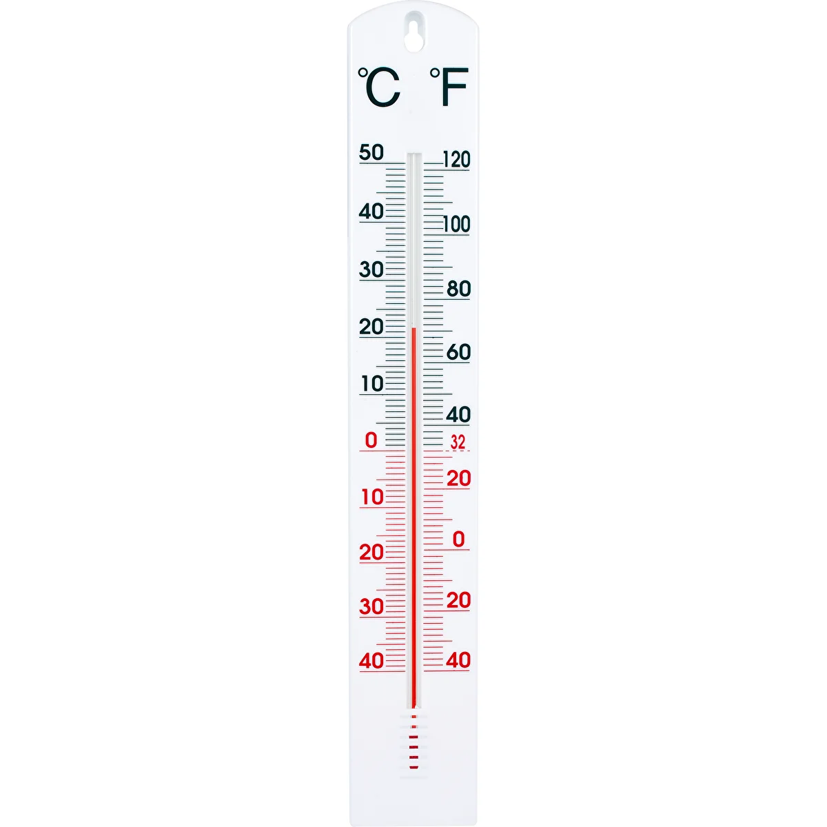Universel hvid termometer (-40°C til +50°C) 40cm
