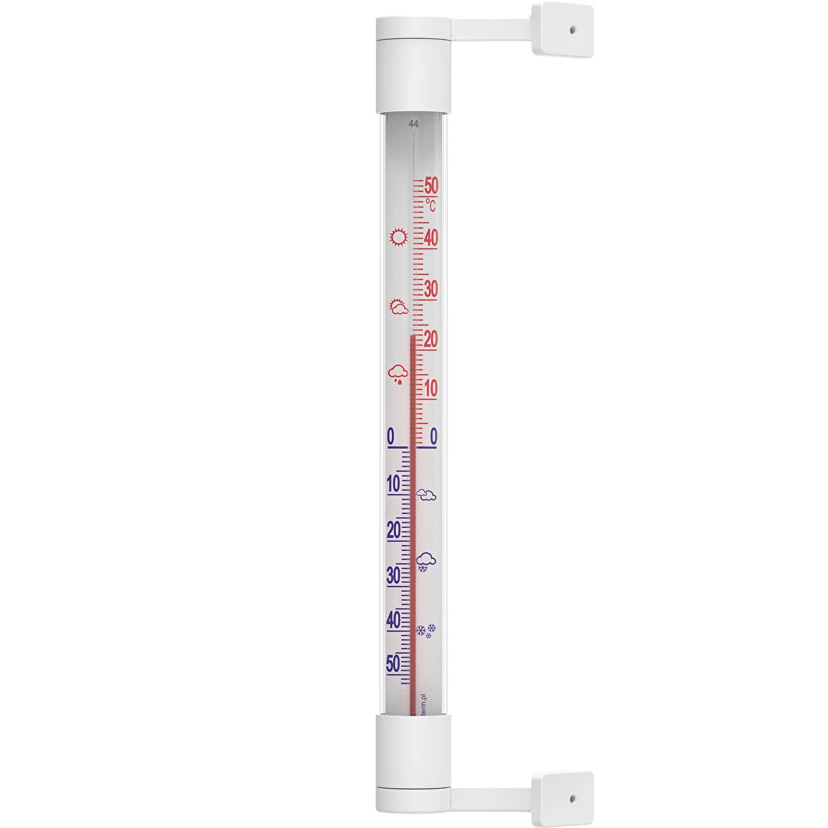 Hvidt udendørs termometer (-50°C til +50°C) 22cm