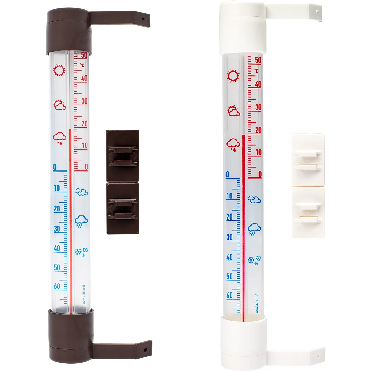 Udendørs termometer med transparent skala (-70°C til +50°C) 23cm mix