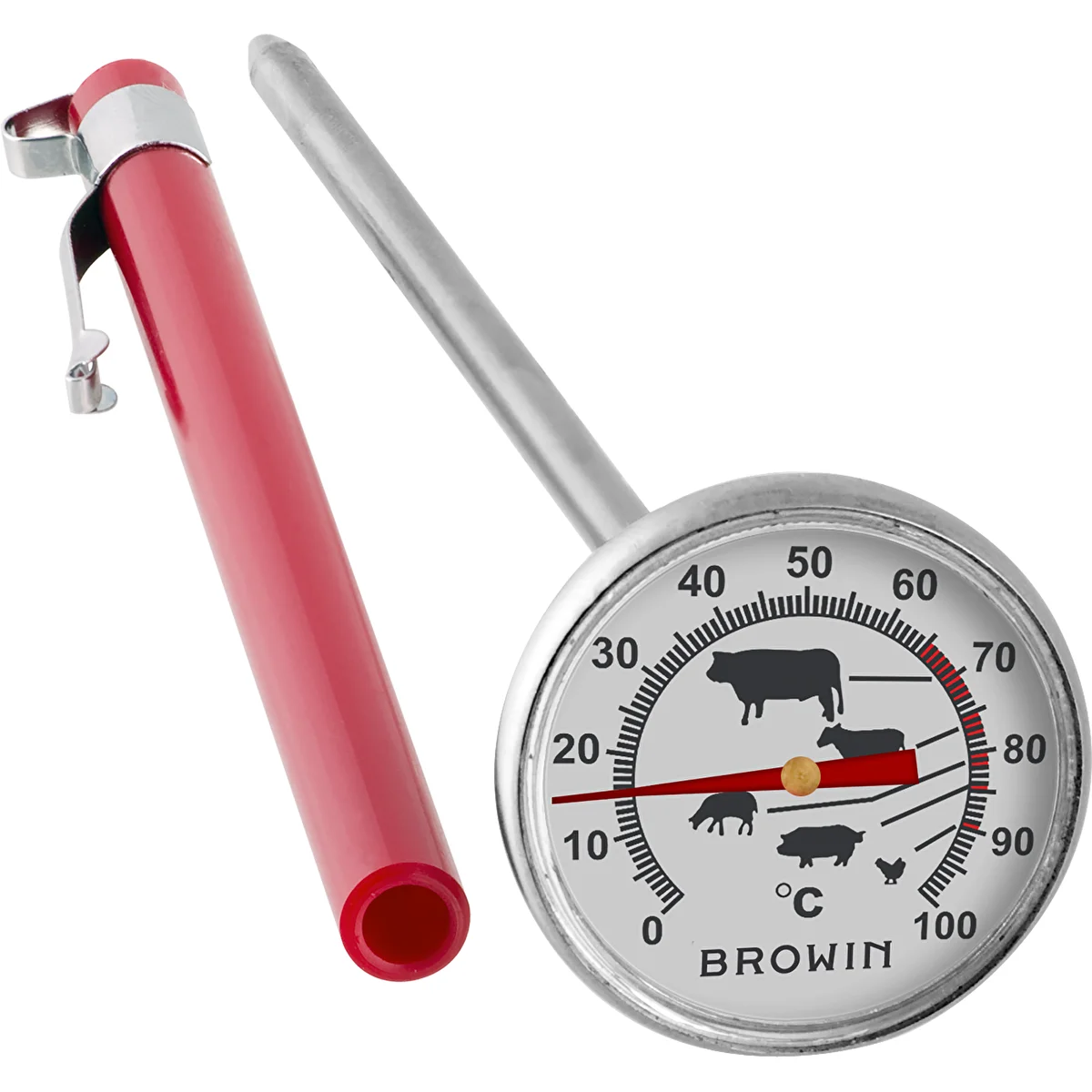 Køkkentermometer med grafik (0°C til +100°C) 12,5cm