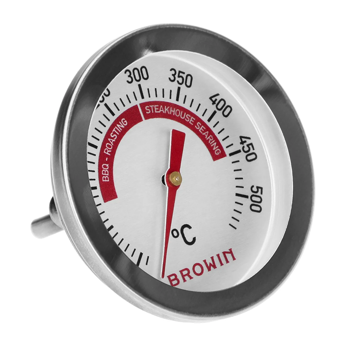 Termometer til grill og BBQ, fra 50 til +500°C, bimetal, 5,3cm