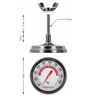 Termometer til grill og BBQ, fra 50 til +500°C, bimetal, 5,3cm – photo 7