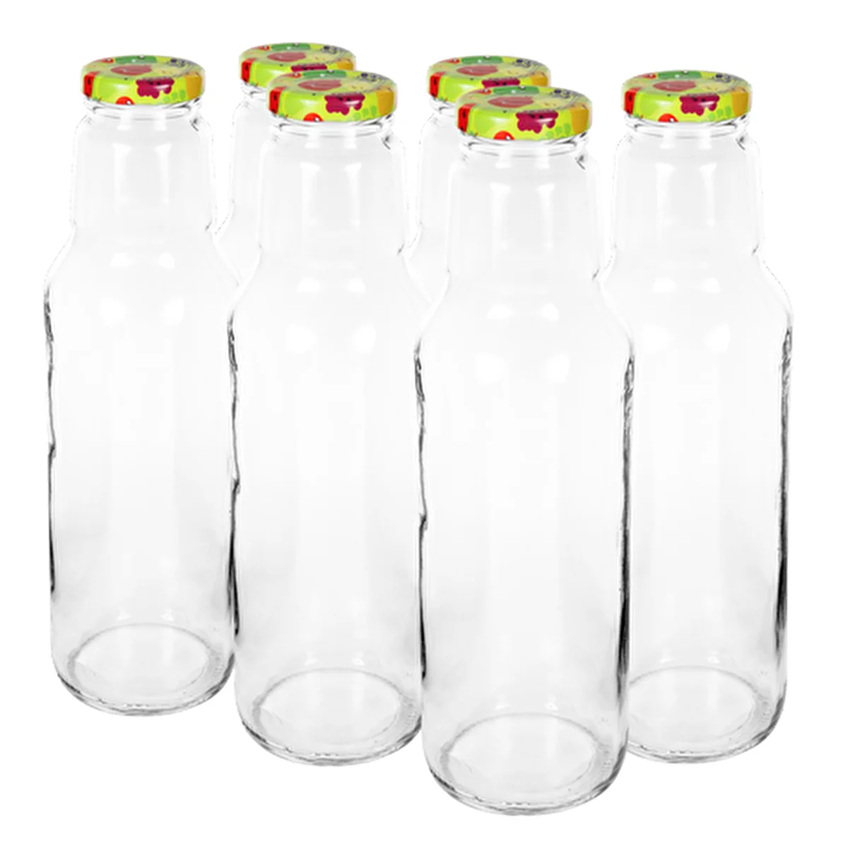 TO flaske til juice 750ml med låg fi43 - 6 stk.