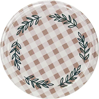 Skruelåg Ø82/6, beige ternet, 10 stk.