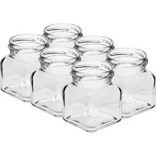 Twist-off glas 120ml - Fire hjørner fi 53 med sort låg, 6 stk – photo 3