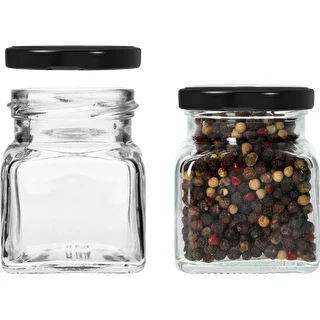 Twist-off glas 120ml - Fire hjørner fi 53 med sort låg, 6 stk – photo 4