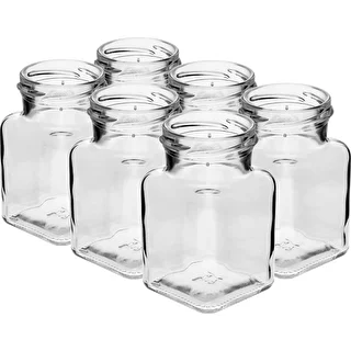 Twist-off glas 150ml Fire hjørner fi 53 med sort låg, 6 stk. – photo 3