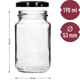 Krukke TO 190ml med farvet låg fi 53 - 8 stk. – photo 8