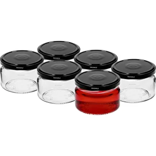 Lavt glas 200ml - med sort låg fi 82/6, 6 stk. – photo 2