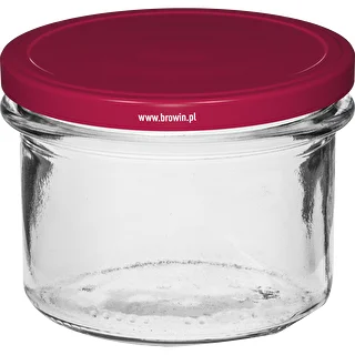 Enkel krukke 235 ml (fi82) med bordeaux låg 6 stk. – photo 2