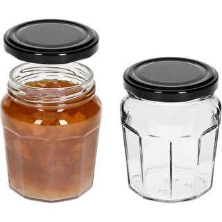 Syltetøjsglas 230ml med sort låg fi63/4 - 6 stk – photo 5
