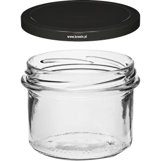 Enkel krukke 235 ml (fi82) med sort låg 6 stk. – photo 3