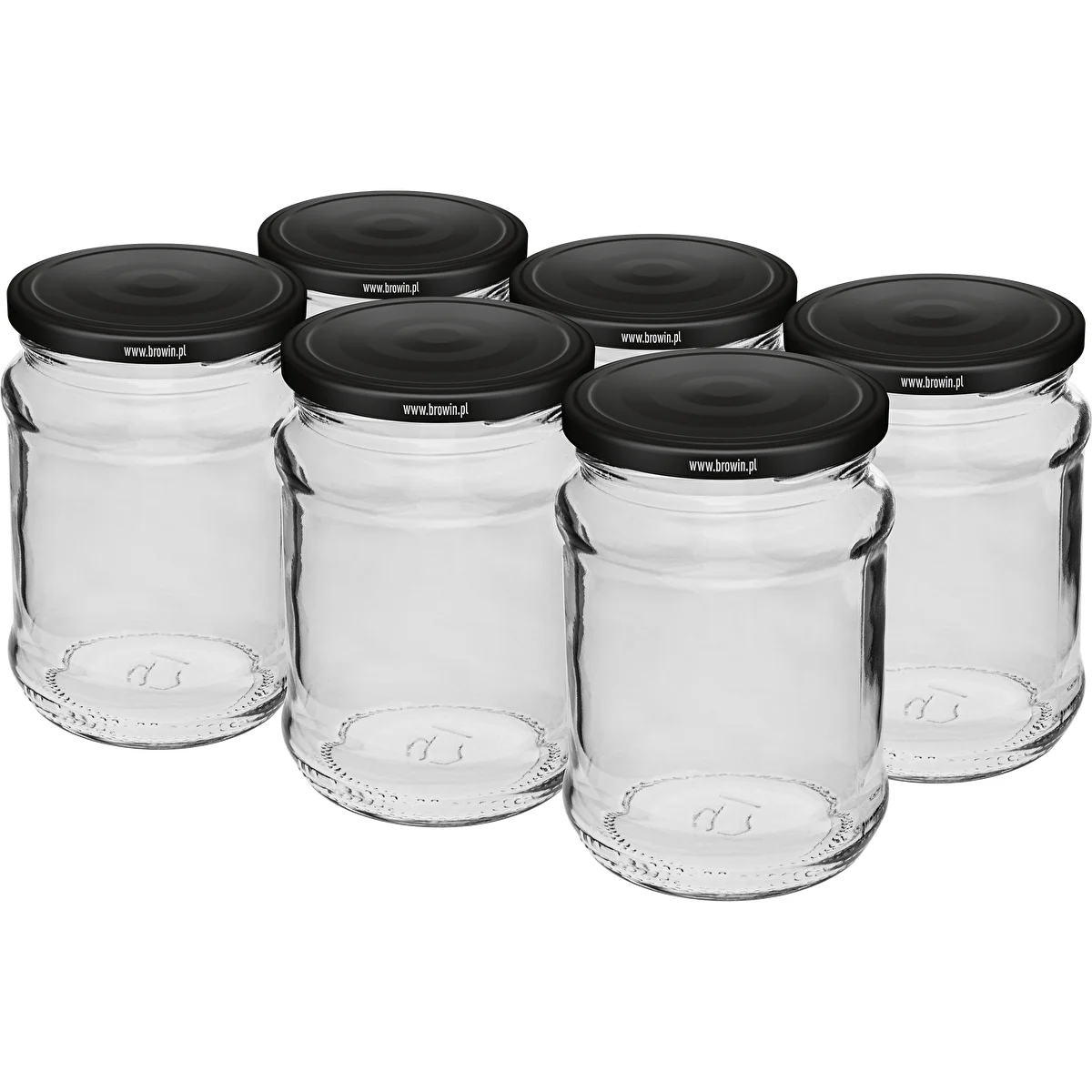 Krukke 250 ml fi 66/4 sort låg - 6 stk.