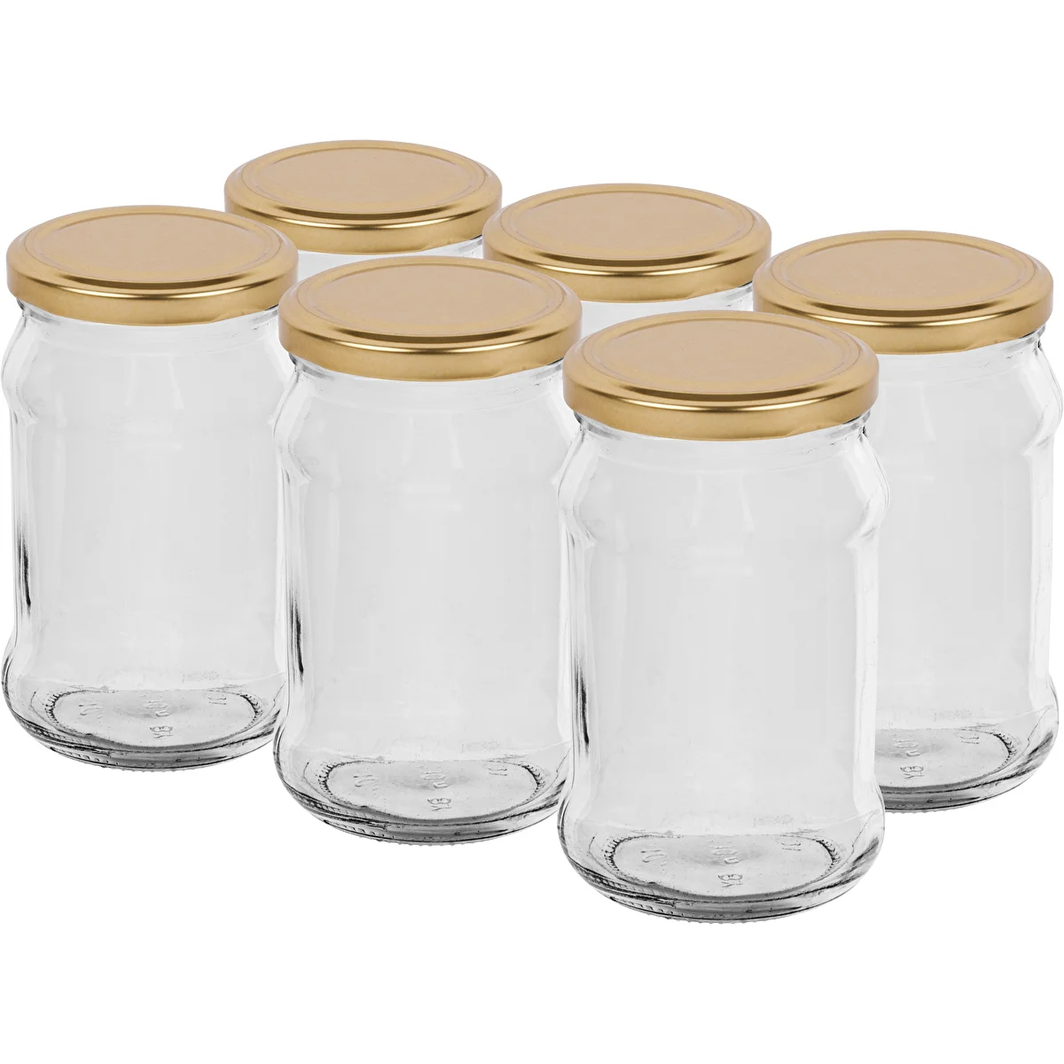 Glas TO 300 ml med gyldent låg fi 66 - 6 stk.