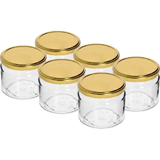 Lav krukke 330ml - med gyldent låg fi 82/6, 6 stk. – photo 1