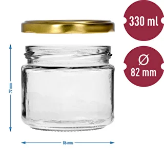 Lav krukke 330ml - med gyldent låg fi 82/6, 6 stk. – photo 7