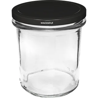 Enkel krukke 350ml med sort låg fi82 - 6 stk. – photo 2
