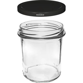 Enkel krukke 350ml med sort låg fi82 - 6 stk. – photo 3
