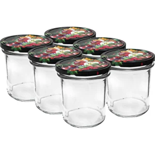 Glas 350 ml med farvet låg - 6 stk. – photo 1