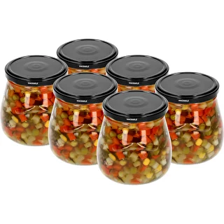 Twist-off krukke 500ml "Omvendt Amfora" med sort låg fi 82/6, 6 stk. – photo 4