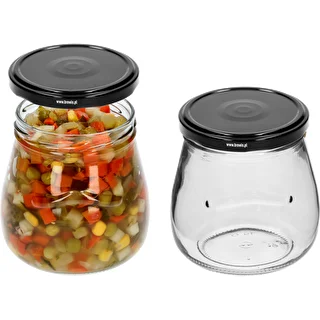 Twist-off krukke 500ml "Omvendt Amfora" med sort låg fi 82/6, 6 stk. – photo 5