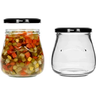 Twist-off krukke 500ml "Omvendt Amfora" med sort låg fi 82/6, 6 stk. – photo 6