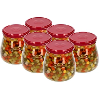 Twist-off krukke 500ml "Omvendt Amfora" med bordeaux låg fi 82/6, 6 stk. – photo 3