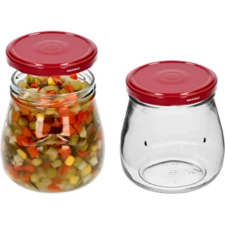 Twist-off krukke 500ml "Omvendt Amfora" med bordeaux låg fi 82/6, 6 stk. – photo 5