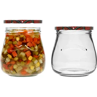 Twist-off krukke 500ml "Omvendt Amfora" med farvet låg fi 82/6, 6 styk. – photo 7