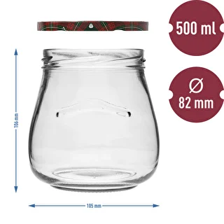 Twist-off krukke 500ml "Omvendt Amfora" med farvet låg fi 82/6, 6 styk. – photo 10