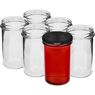 Enkel krukke 545ml (fi 82) - med sort låg, 6 stk. – photo 3